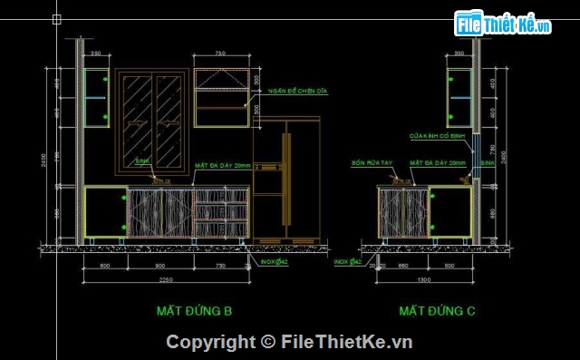 cấu tạo tủ bếp,tủ bếp,tủ bếp chi tiết