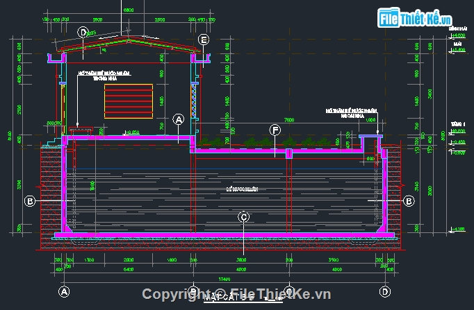 cad bể nước ngầm,bể nước 300m3,file bể nước ngầm