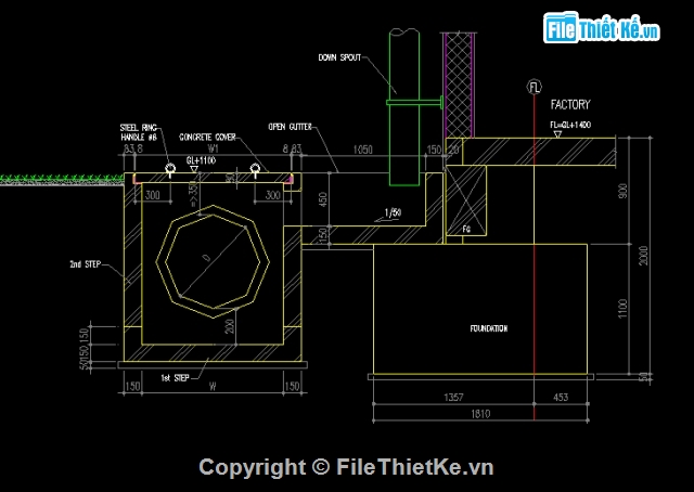 File cad,chi tiết Hố ga,Hố ga