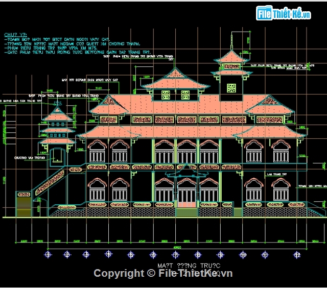 File Auto cad,File cad,Chùa Thiên Ân.,Chùa Thiên Ân Bình Dương,Bản vẽ Chùa Thiên Ân Bình Dương