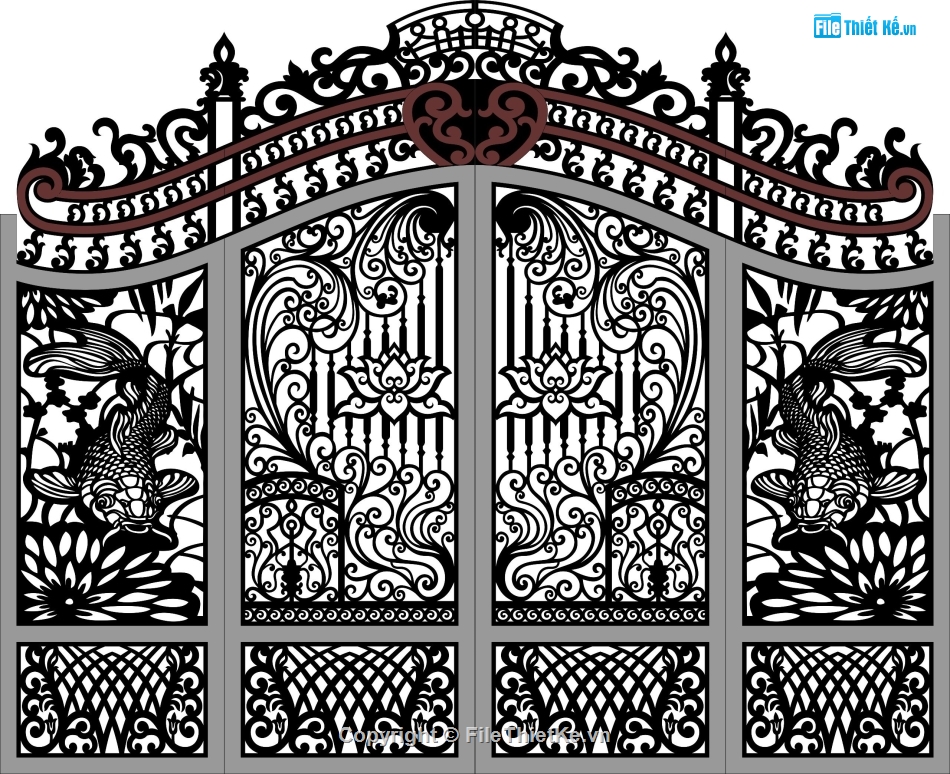 cad cổng,File cad cnc cổng,file dxf cổng 4 cánh cnc,mẫu cổng 4 cánh đẹp