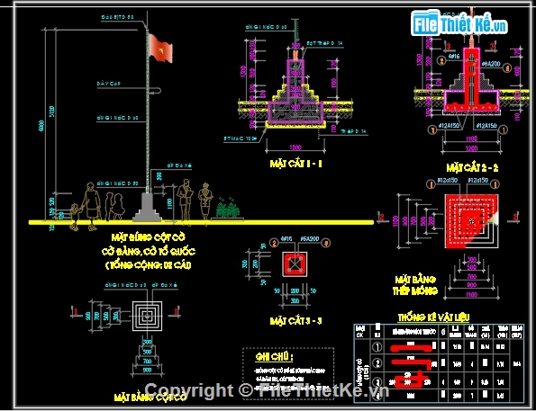 Cột cờ,Bản vẽ cột cờ,Cột cờ tổ quốc,cột cờ đảng,cột cờ trường học