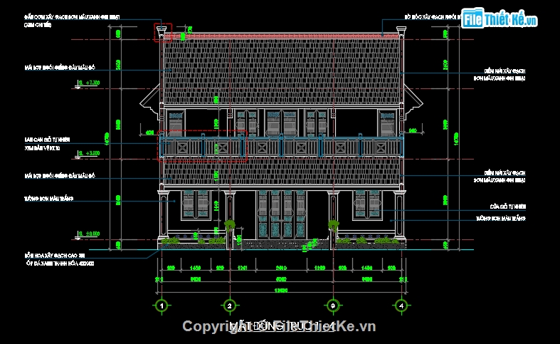 nhà thờ 2 tầng,bản vẽ từ đường,bản vẽ nhà thờ họ 2 tầng,file cad từ đường 2 tầng,mẫu từ đường 2 tầng