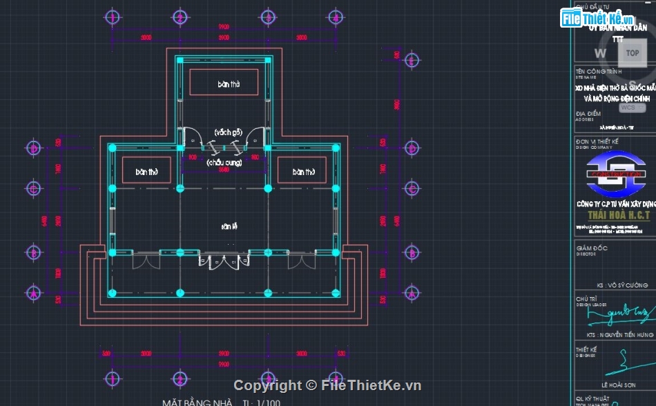 Cad điện thờ,bản vẽ điện thờ,điện thờ quốc mẫu,Điện thờ bà quốc mẫu 6.45x9.9m,File cad Điện thờ bà quốc mẫu,bản vẽ điện đền thờ