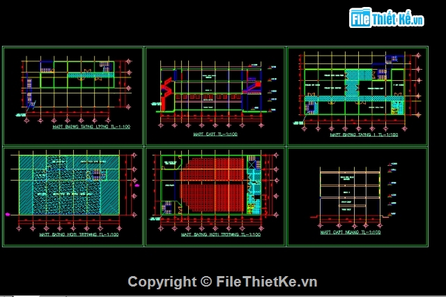 File thiết kế,đồ án thiết kế,thiết kế Hội Trường quân khu 7,bản vẽ hội trường