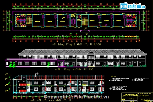 File thiết kế,trường học,thiết kế lớp học,thi công trường học,đồ án thiết kế,đồ án kiến trúc trường THPT