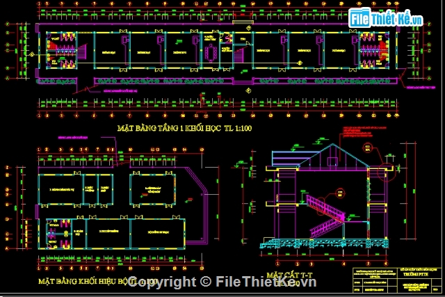 File thiết kế,trường học,thiết kế lớp học,thi công trường học,đồ án thiết kế,đồ án kiến trúc trường THPT