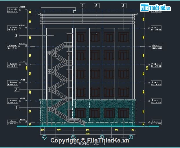 văn phòng 6 tầng,nhà 6 tầng,kiến trúc 6 tầng,bản vẽ kiến trúc 6 tầng,Kiến trúc nhà 6 tầng