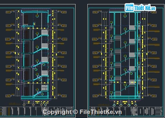 văn phòng 6 tầng,nhà 6 tầng,kiến trúc 6 tầng,bản vẽ kiến trúc 6 tầng,Kiến trúc nhà 6 tầng