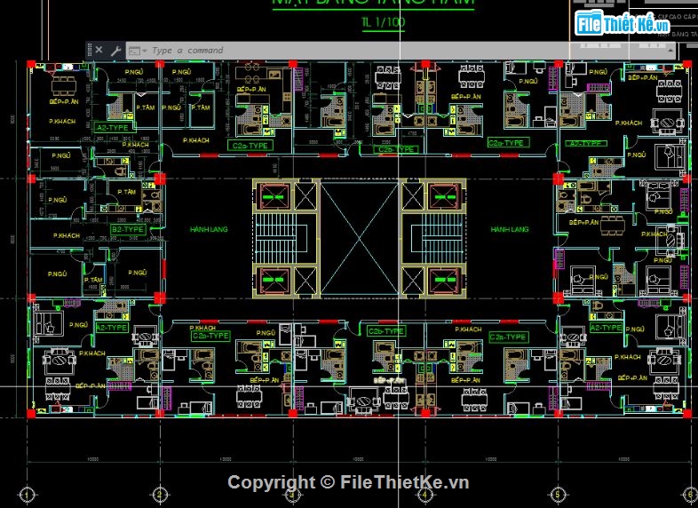 đồ án tốt nghiệp,cad chung cư,đồ án  13 tầng