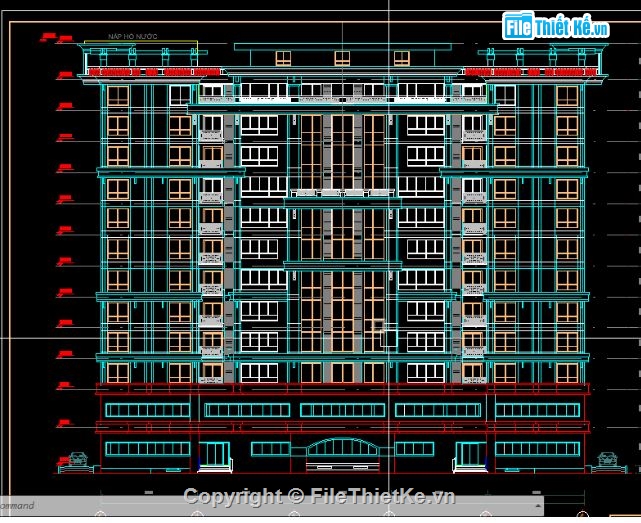 đồ án tốt nghiệp,cad chung cư,đồ án  13 tầng