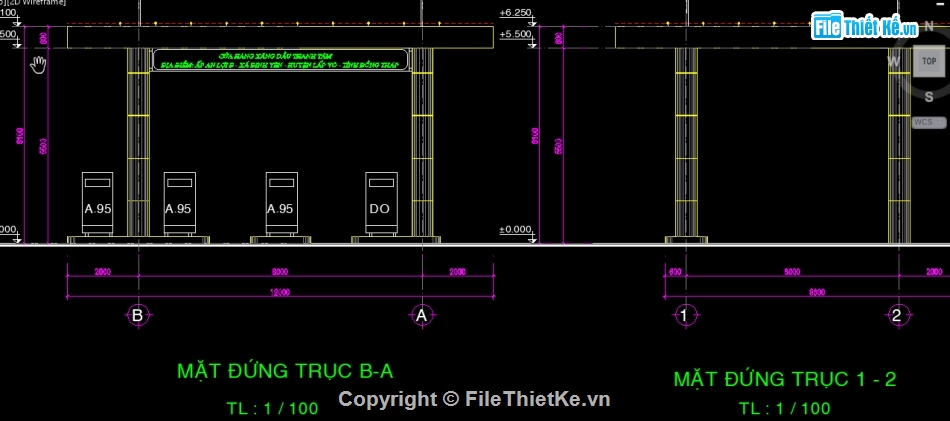 trạm xăng dầu,File cad trạm xăng dầu,bản vẽ cửa hàng xăng dầu,cửa hàng xăng dầu,trạm xăng kích thước 15x40m