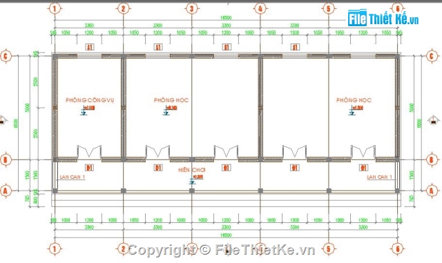 nhà mầm non,mầm non,nhà lớp học,Bản vẽ cad trường mầm non,mầm non 2 phòng,trường mầm non