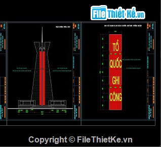 đài tưởng niệm,đài tưởng niệm cad,cad đài tưởng niệm