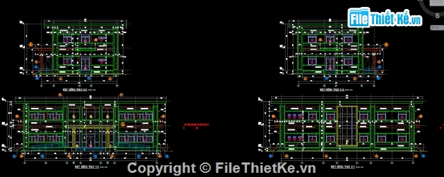 CAD trụ sở 2 tầng,File cad trụ sở 2 tầng,Ủy ban nhân dân,trụ sở làm việc,nhà làm việc 2 tầng