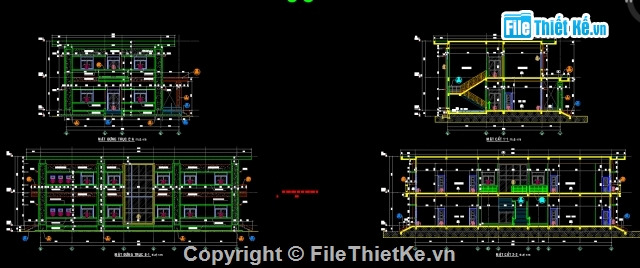 CAD trụ sở 2 tầng,File cad trụ sở 2 tầng,Ủy ban nhân dân,trụ sở làm việc,nhà làm việc 2 tầng