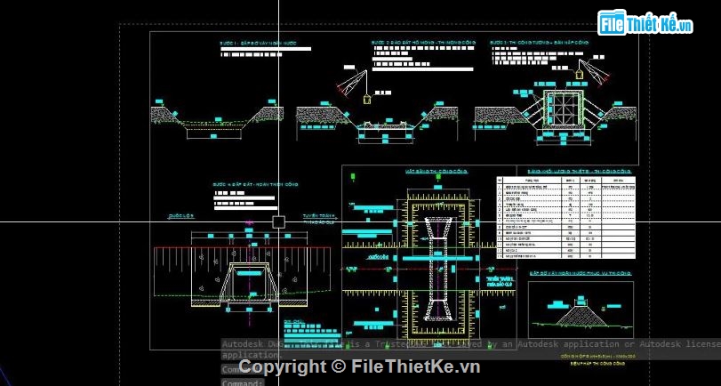 cad cống hộp,cống hộp 5x5m,bản vẽ cống hộp