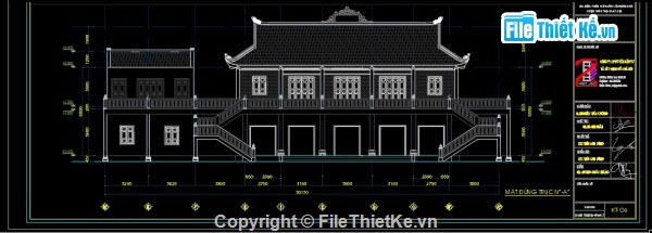bản vẽ chùa,chùa,cad chùa