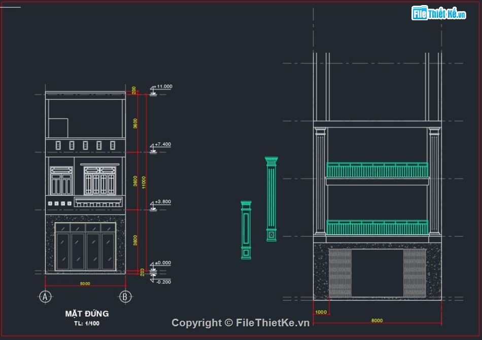 autocad nhà phố 2 tầng,bản vẽ cấp phép nhà phố,bản vẽ cấp phép xây dựng,bản vẽ cấp phép 2 tầng,cấp phép xây dựng nhà phố