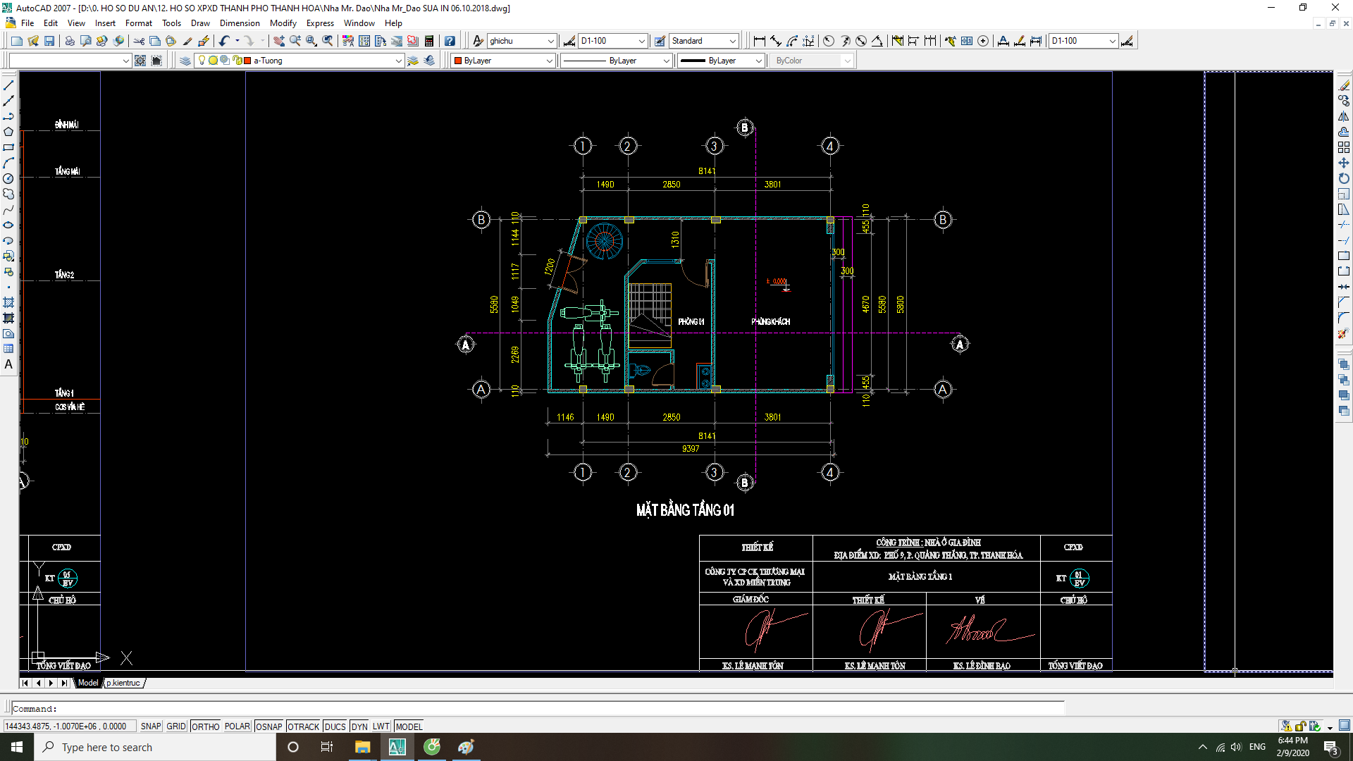 File cad nhà 2 tầng,cấp phép nhà dân,nhà dân dụng 2 tầng,bản vẽ nhà 2 tầng,nhà 2 tầng 5.9x9.39m