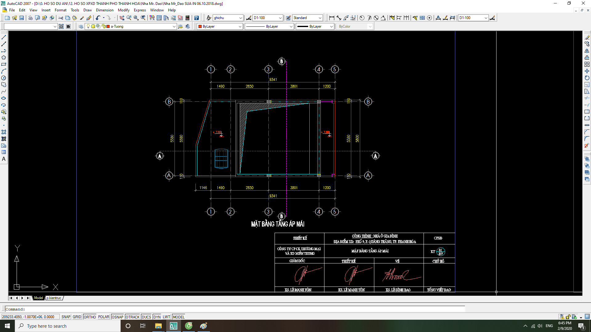 File cad nhà 2 tầng,cấp phép nhà dân,nhà dân dụng 2 tầng,bản vẽ nhà 2 tầng,nhà 2 tầng 5.9x9.39m