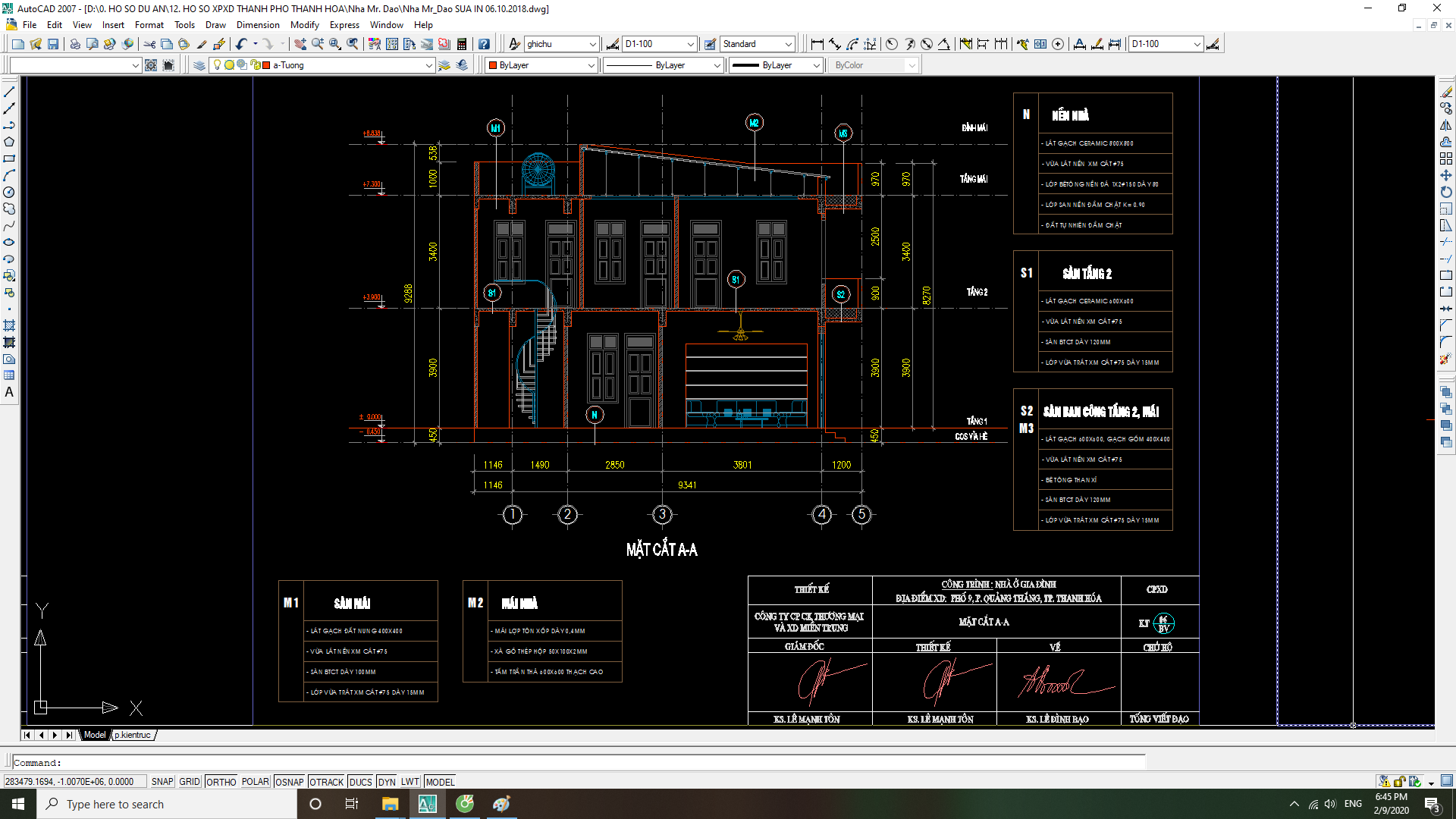 File cad nhà 2 tầng,cấp phép nhà dân,nhà dân dụng 2 tầng,bản vẽ nhà 2 tầng,nhà 2 tầng 5.9x9.39m