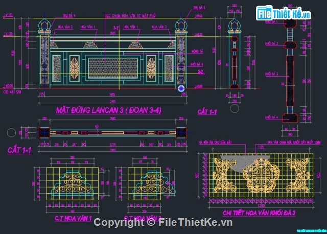 Hoa văn lan can,hoa văn đá,hoa văn lan can đá,cad hoa văn đá,lan can đá