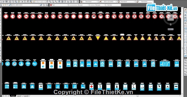 File cad biển báo,biển báo,ISO- Biển  báo mẫu,biển báo mẫu