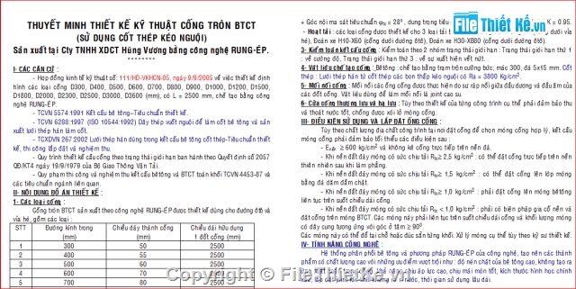 Kết cấu mẫu cống,thiết kế cống bê tông cốt thép,bản vẽ cống ly tâm,công nghệ rung ép