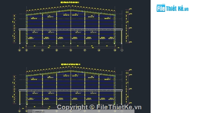 Kết cấu nhà xưởng,kết cấu thép,nhà xưởng 2 tầng,nhà xưởng kích thước 43.5x135.5m,bản vẽ kết cấu nhà xưởng