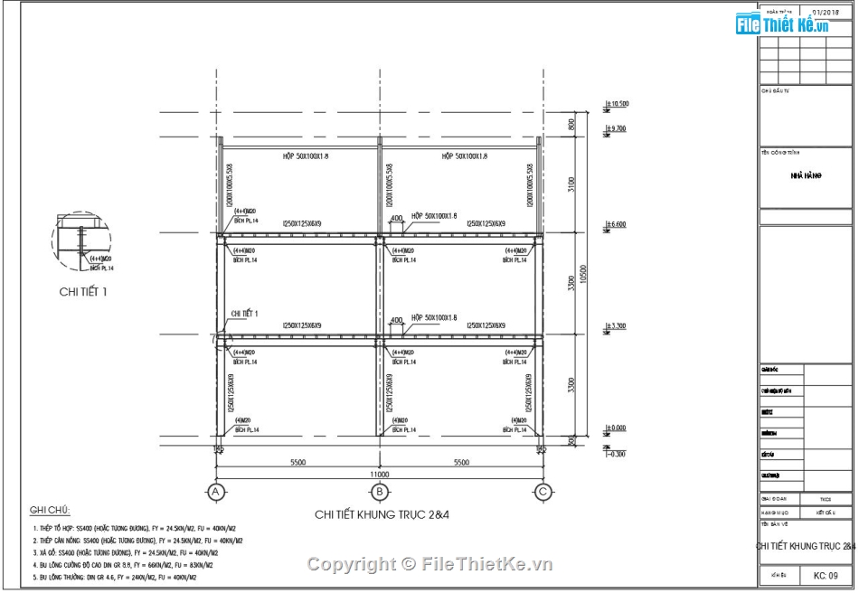 Nhà kết cấu thép 3 tầng,Nhà kết cấu thép dân dụng,Nhà hàng kết cấu thép,Bản vẽ nhà kết cấu thép,Thiết kế nhà thép 3 tầng