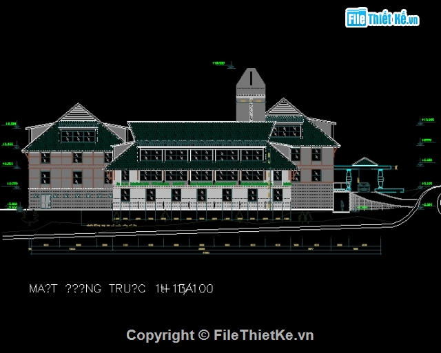 File cad khách sạn Blue Moon,4 Phan Bội Châu,Đà Lạt,phối cảnh khách sạn