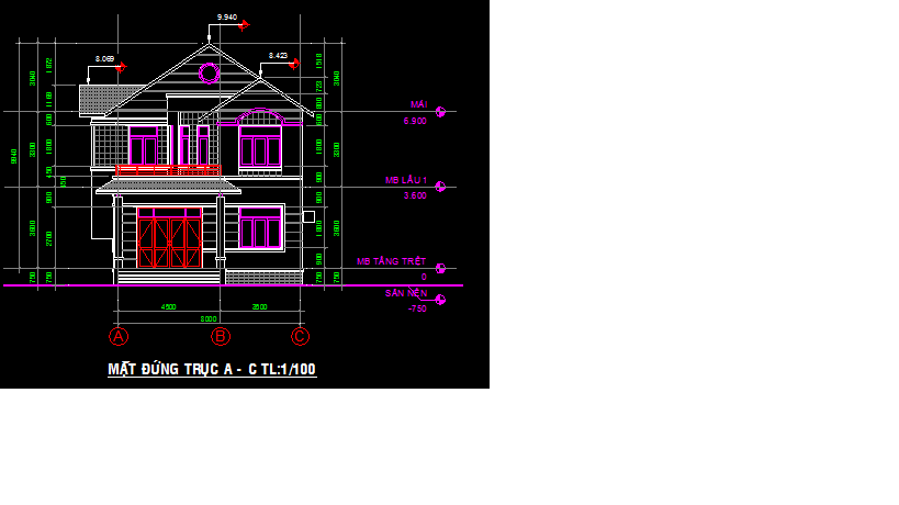 File cad,Nhà phố,mặt bằng,file cad mặt bằng,Nhà mặt phố 5.5x16m,biệt thự 2 tầng