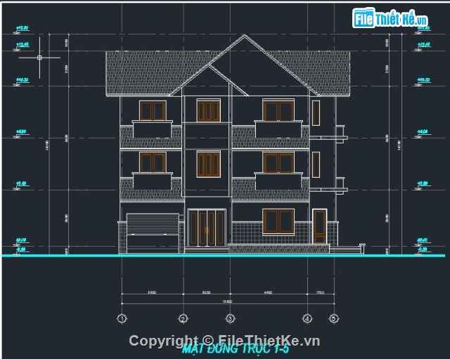 biệt thự 3 tầng,biệt thự 3 tầng 13.5x14.5m,Kiến trúc biệt thự 3 tầng,3 tầng