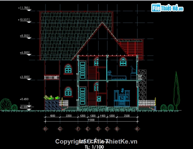 Biệt thự,Biệt thự 5 tầng,Kiến trúc