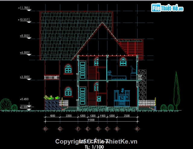 Biệt thự,Biệt thự 5 tầng,Kiến trúc