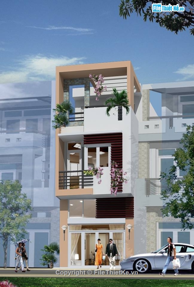 Nhà 3 tầng lệch tầng,kiến trúc 3  tầng,Nhà Phố đẹp 3 tầng,file cad 3 tầng,kiến trúc 3 tầng,3 tầng