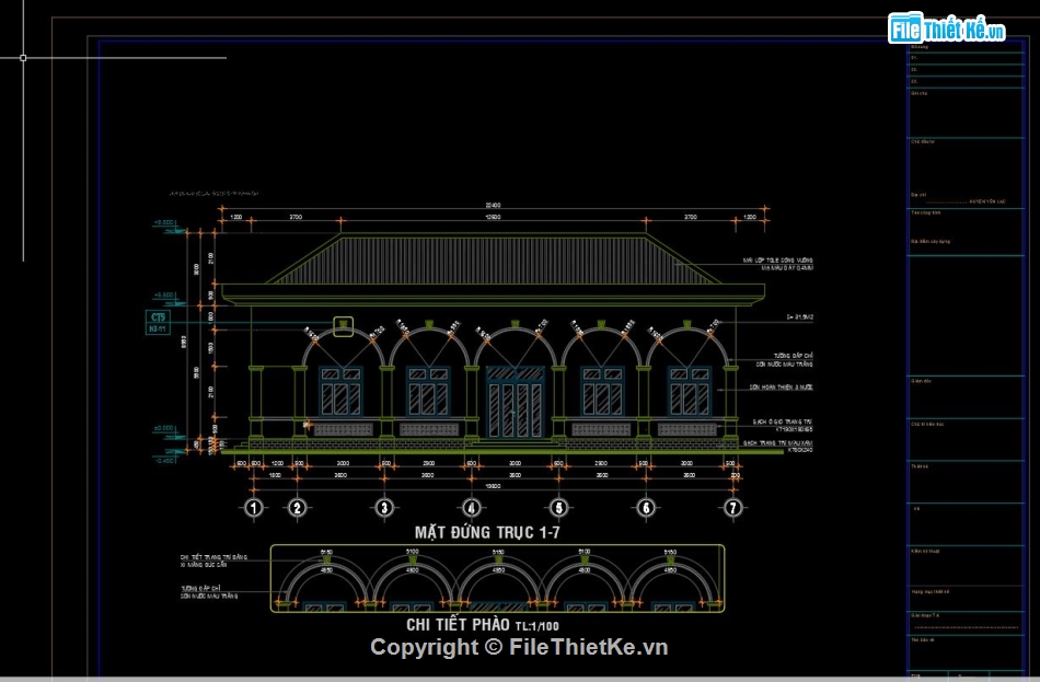 kiến trúc hội trường,file cad hội trường,hội trường 250 chỗ,bản vẽ hội trường