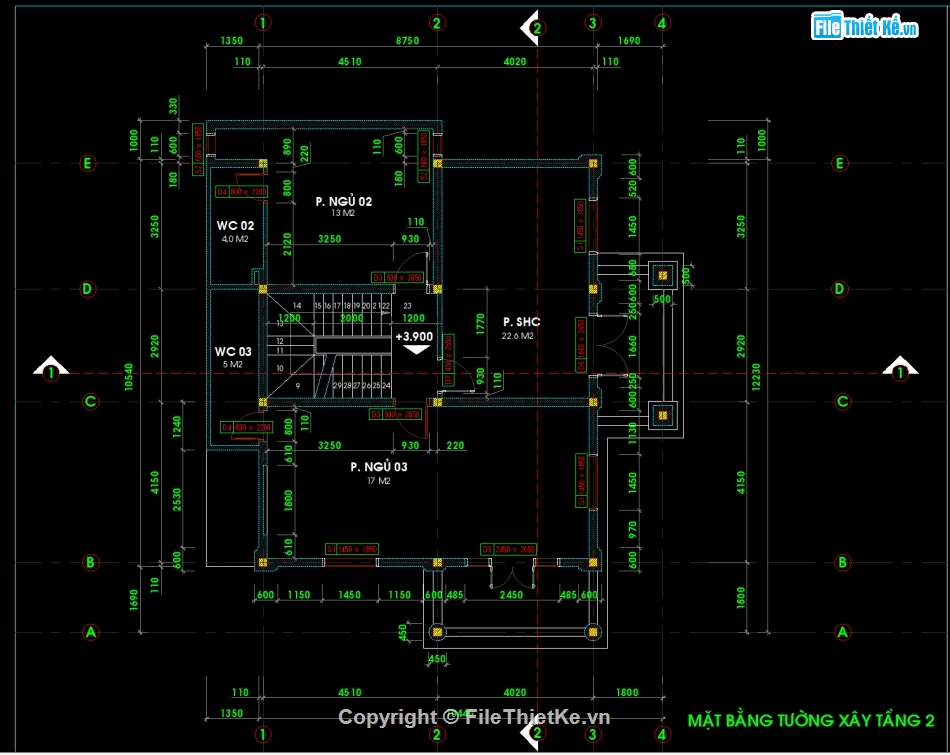 Autocad biệt thự tân cổ điển,Biệt thự 3 tầng tân cổ,Biệt thự 3 tầng mái thái,Biệt thự 3 tầng 12.12x10.44m,Bản vẽ biệt thự 3 tầng