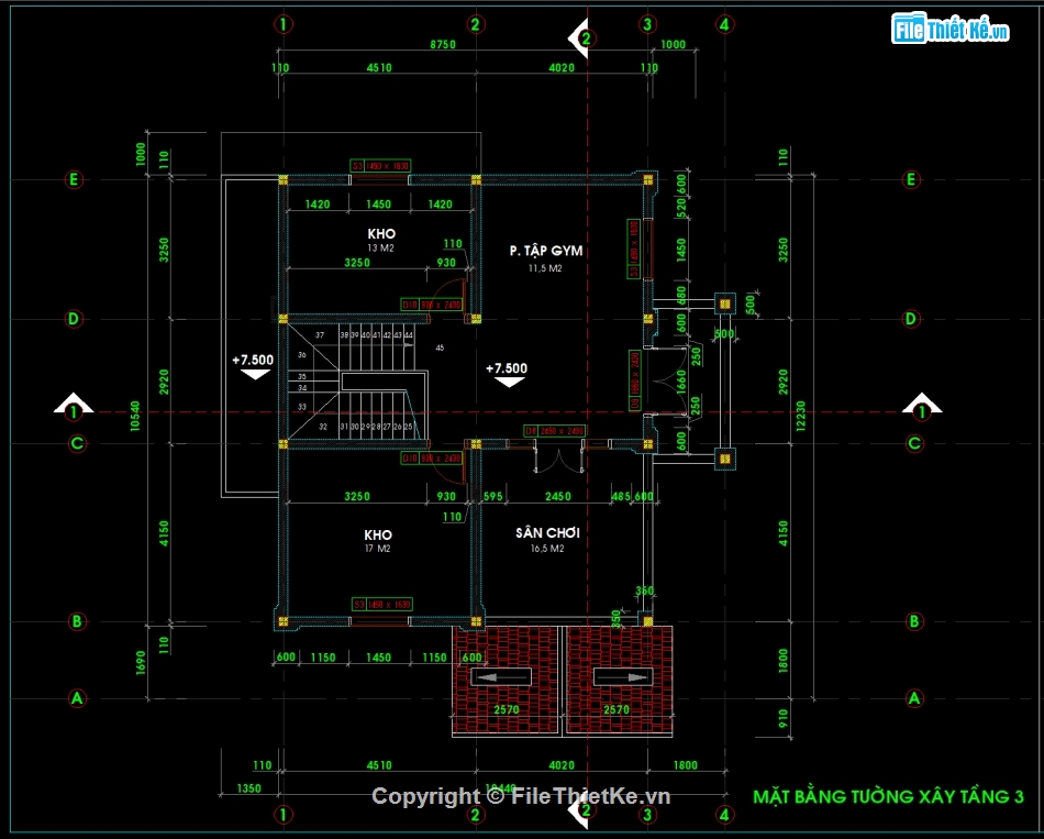 Autocad biệt thự tân cổ điển,Biệt thự 3 tầng tân cổ,Biệt thự 3 tầng mái thái,Biệt thự 3 tầng 12.12x10.44m,Bản vẽ biệt thự 3 tầng