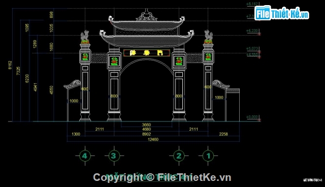 mẫu cổng làng,bản vẽ cổng làng,thiết kế cổng làng,mẫu cổng làng văn hóa