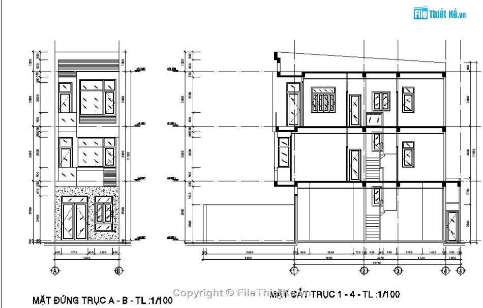 Mẫu nhà phố 3 tầng,Bản vẽ nhà phố 3 tầng,File cad nhà phố 3 tầng,Hồ sơ nhà phố 3 tầng,bản vẽ nhà phố 3 tầng 4.2x11.29m