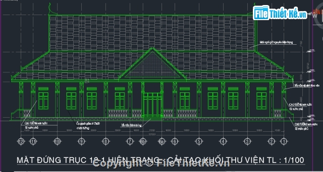 Nhà hiệu bộ,thư viện cad,Ký túc xá