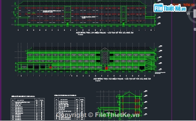 Nhà hiệu bộ,thư viện cad,Ký túc xá