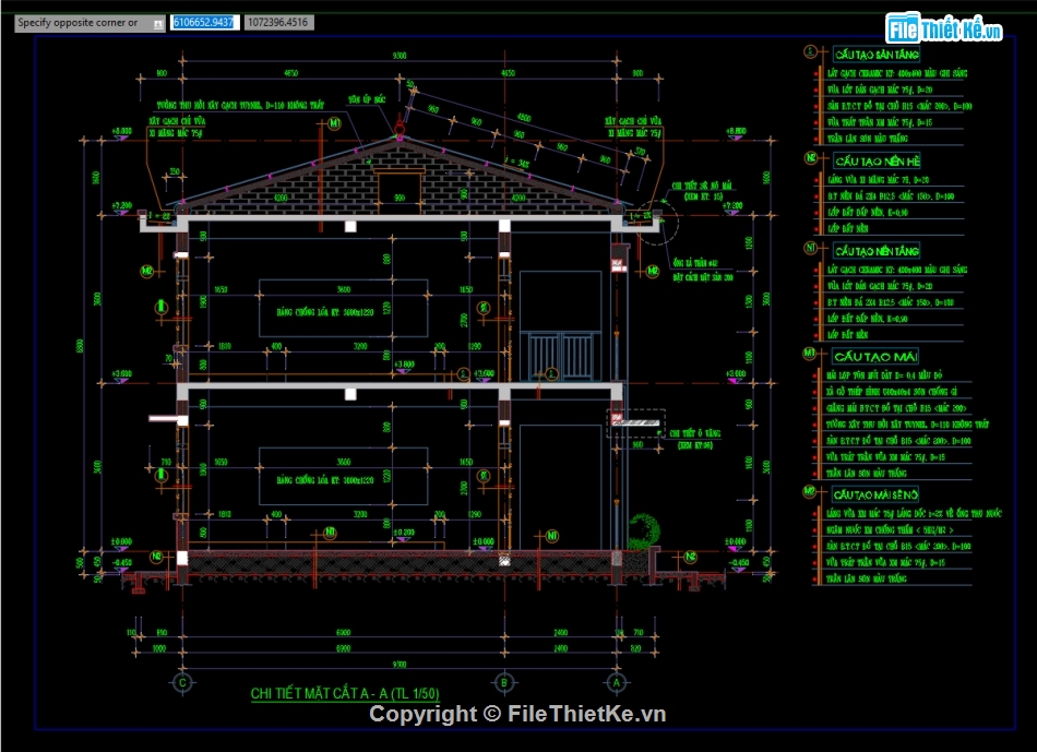 File cad,kiến trúc 2 tầng,cad mẫu nhà