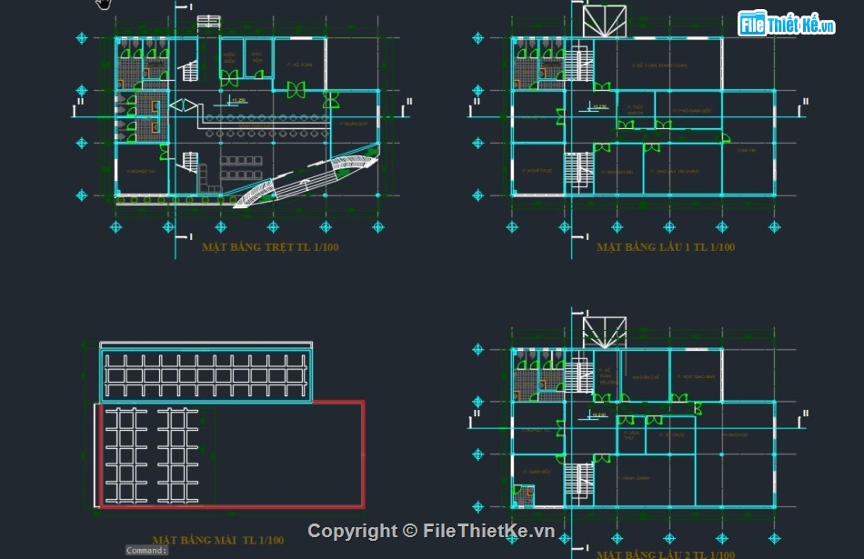 kiến trúc ngân hàng,ngân hàng 3 tầng,bản vẽ ngân hàng 3 tầng,file cad ngân hàng 3 tầng