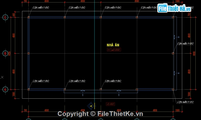 Nhà ăn,Kiến trúc Nhà ăn,Nhà ăn 8x16m