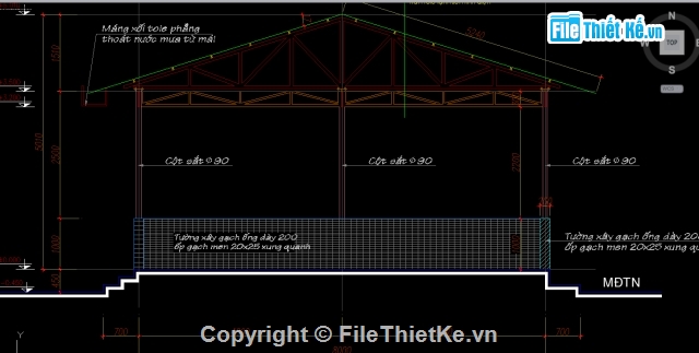Nhà ăn,Kiến trúc Nhà ăn,Nhà ăn 8x16m