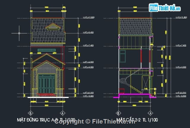 kiến trúc 2 tầng,kiến trúc nhà 2 tầng,bản vẽ 2 tầng,nhà 2 tầng