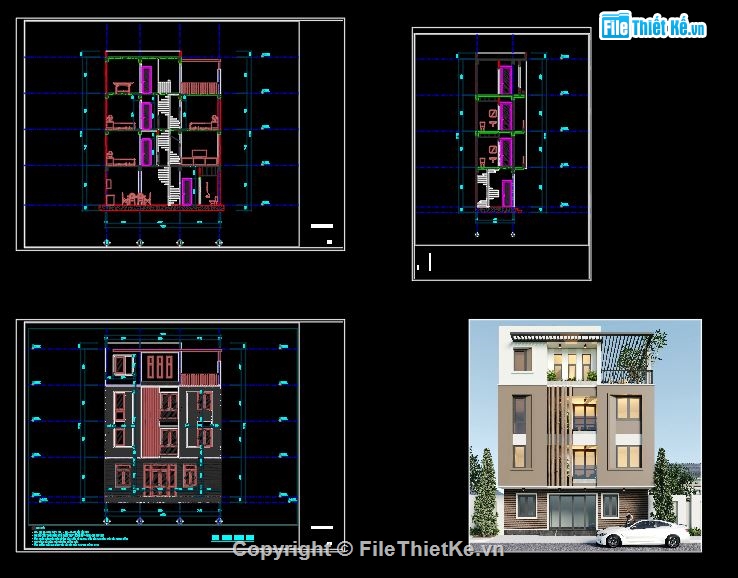 Nhà phố 4 tầng file cad,File cad nhà phố 4 tầng,Autocad nhà phố 4 tầng,Nhà phố 4 tầng file autocad,Bản vẽ nhà phố 4 tầng,Nhà phố 4 tầng 3.2x9.5m